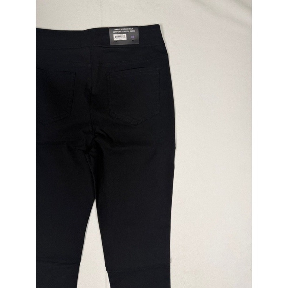 Mario Serrani Italy Womens Black Comfort Stretch Capri Pants XS NWT 1764407 - Picture 5 of 10